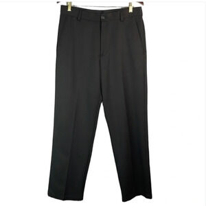 ARROW Mens Slim Dress Pants Black Flat Front Straight Tapered Leg Pockets 32x32